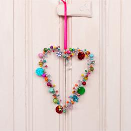 Multi-Beaded Heart Decoration (9 X 12 Cm)