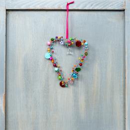 Multi-Beaded Heart Decoration (9 X 12 Cm)