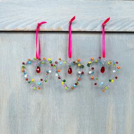 Multi-Beaded Heart Decoration (5 X 5 Cm)
