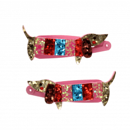 Sausage Dog Glitter Hair Clips (set Of 2)