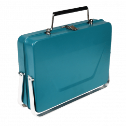 Portable Suitcase Bbq in Blue