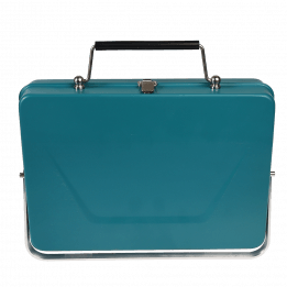 Portable Suitcase Bbq in Blue