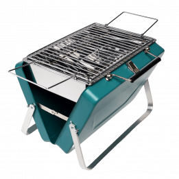 Portable Suitcase Bbq in Blue