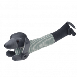 Sausage Dog Draught Excluder - Green Jumper