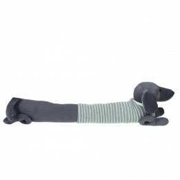 Sausage Dog Draught Excluder - Green Jumper