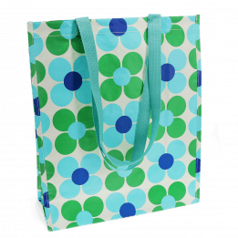 Shopping Bag - Blue And Green Daisy