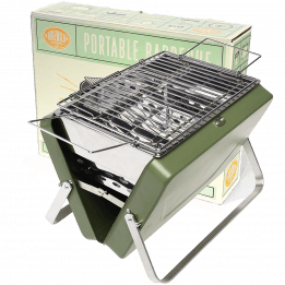 Portable suitcase bbq dark green