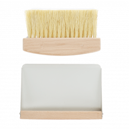 Wooden Table Brush And Pan Set - Soft Grey