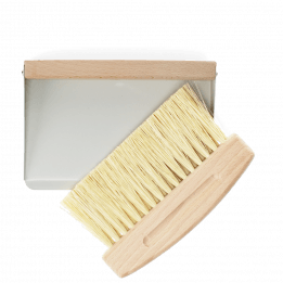Wooden Table Brush And Pan Set - Soft Grey