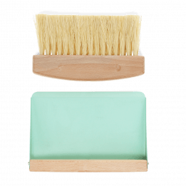 Wooden Table Brush And Pan Set - Pistachio