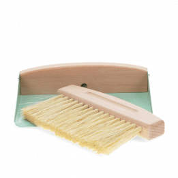 Wooden Table Brush And Pan Set - Pistachio