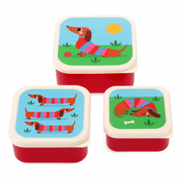 Snack Boxes (set Of 3) - Sausage Dog