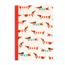 A5 Notebook - Sausage Dog (pattern)