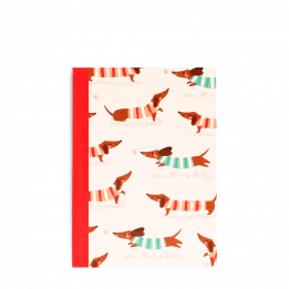 A6 Notebook - Sausage Dog (pattern)