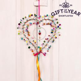 Multi-Beaded Heart Decoration (17 X 17 Cm)