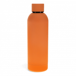 Rubber Coated Steel Bottle 500ml - Orange