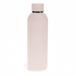 Rubber Coated Steel Bottle 500ml - Light Pink