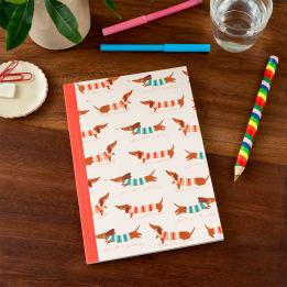 A5 Notebook - Sausage Dog (pattern)