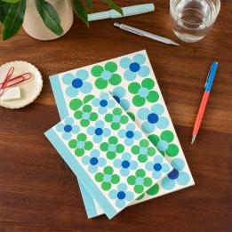 A5-A6 Notebook - Blue And Green Daisy