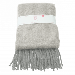 Woven Blanket With Tassels - Light Grey