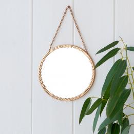 Hanging mirror (15.5cm) - Round, gold tone