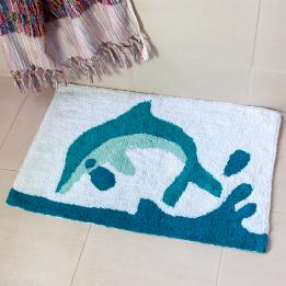 Tufted cotton bath mat - Dolphin