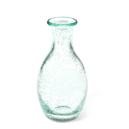 Hand blown bubble glass vase - Green