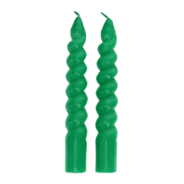 Twisted candles (pack of 2) - Dark green