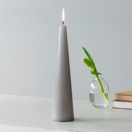 Tall cone candle - Light grey