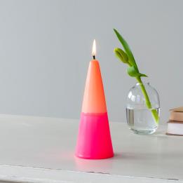 Small two-colour cone candle - Pink-orange