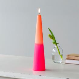 Tall two-colour cone candle - Pink-orange