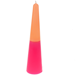 Tall two-colour cone candle - Pink-orange