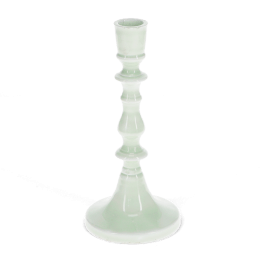 Enamel candlestick 19cm - Light grey