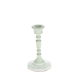 Enamel candlestick 13cm - Light grey