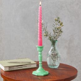 Enamel candlestick 13cm - Green