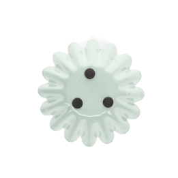 Enamel cupped flower candle holder - Light grey
