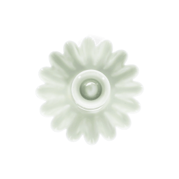 Enamel cupped flower candle holder - Light grey