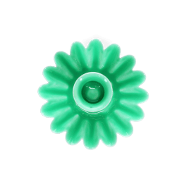 Enamel cupped flower candle holder - Green