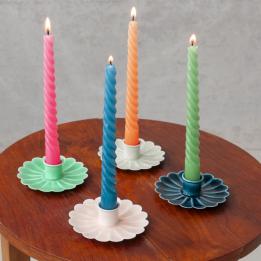 Enamel flat flower candle holder 