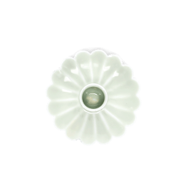 Enamel flat flower candle holder - Light grey