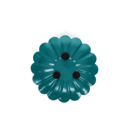 Enamel flat flower candle holder - Blue