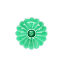 Enamel flat flower candle holder - Green