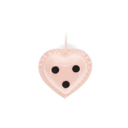 Enamel heart-shaped candle holder - Pink