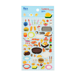 3D puffy stickers (single sheet) - Lunch Box