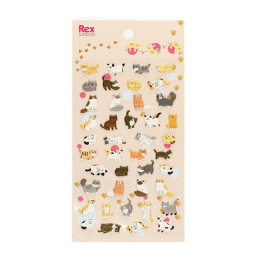 3D puffy stickers (single sheet) - Cats