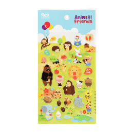 3D puffy stickers (single sheet) - Animal Friends