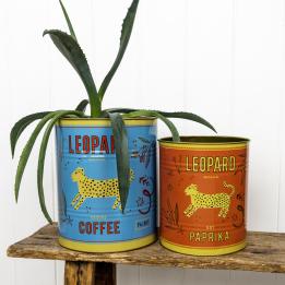 Large storage tins (set of 2) - Leopard