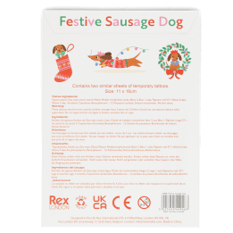 Temporary tattoos - Festive Sausage Dog