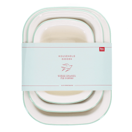 Enamel pie dishes (set of 3) - Pistachio