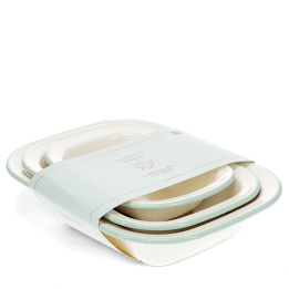 Enamel pie dishes (set of 3) - Pistachio